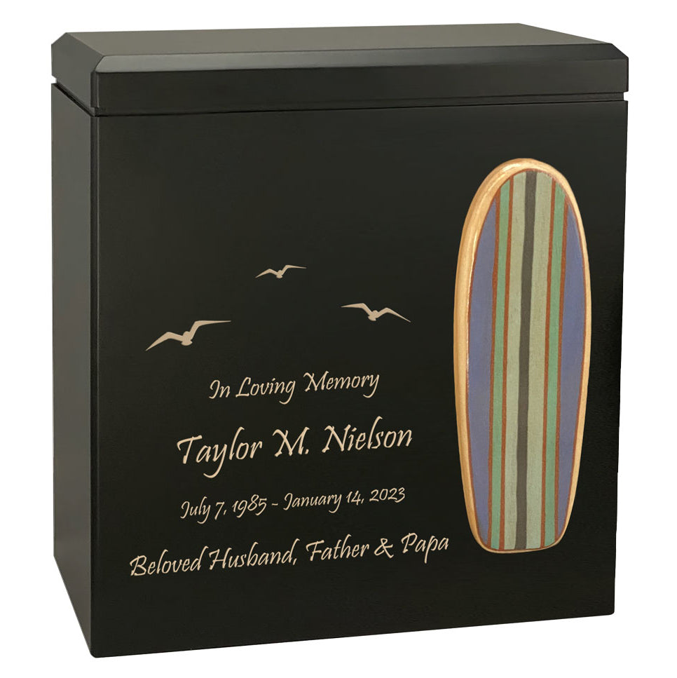 Surf Rider Paddle Boards Wood Cremation Urn - Choose One of Three Options