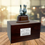 Bowling Cremation Urn - Free Engraved Pewter Plate