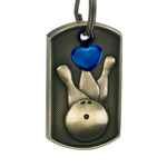 Bowling Dog Tag Heart Key Chain Urn