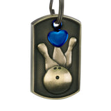 Bowling Dog Tag Heart Key Chain Urn