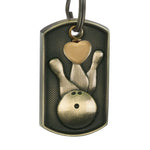 Bowling Dog Tag Heart Key Chain Urn