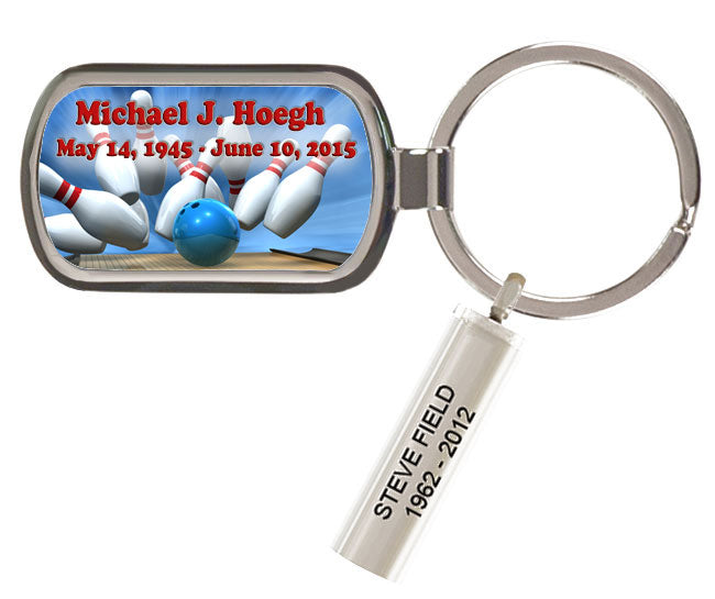 Bowling Heaven Memorial Keychain Urn