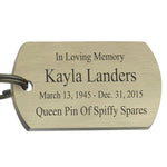 Bowling Dog Tag Heart Key Chain Urn