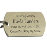 Bowling Dog Tag Heart Key Chain Urn