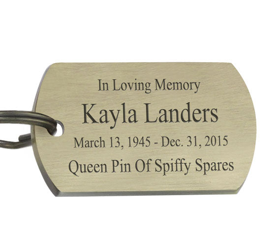 Bowling Dog Tag Heart Key Chain Urn