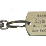 Bowling Dog Tag Heart Key Chain Urn