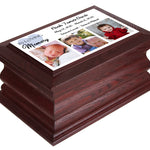 Blue Heart Boy Photo Redwood Urn - 3 Photo Options