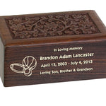 Boy Wood Floral Urn