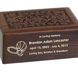 Boy Wood Floral Urn