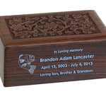 Boy Wood Floral Urn
