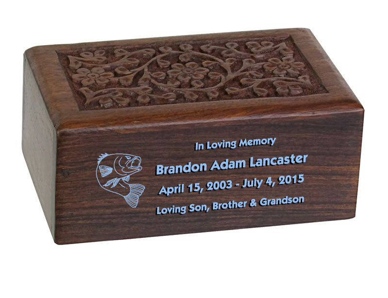 Boy Wood Floral Urn