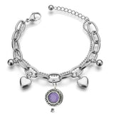 Hearts & Amethyst Bracelet Urn