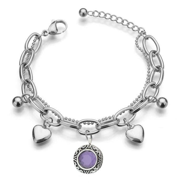 Hearts & Amethyst Bracelet Urn