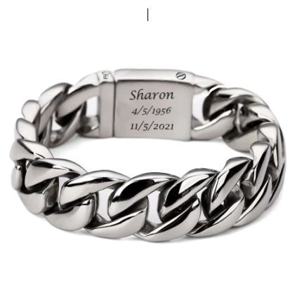 Cuban Link Men's Bracelet Cremation Urn - 7 1/2" 8" or 9" 