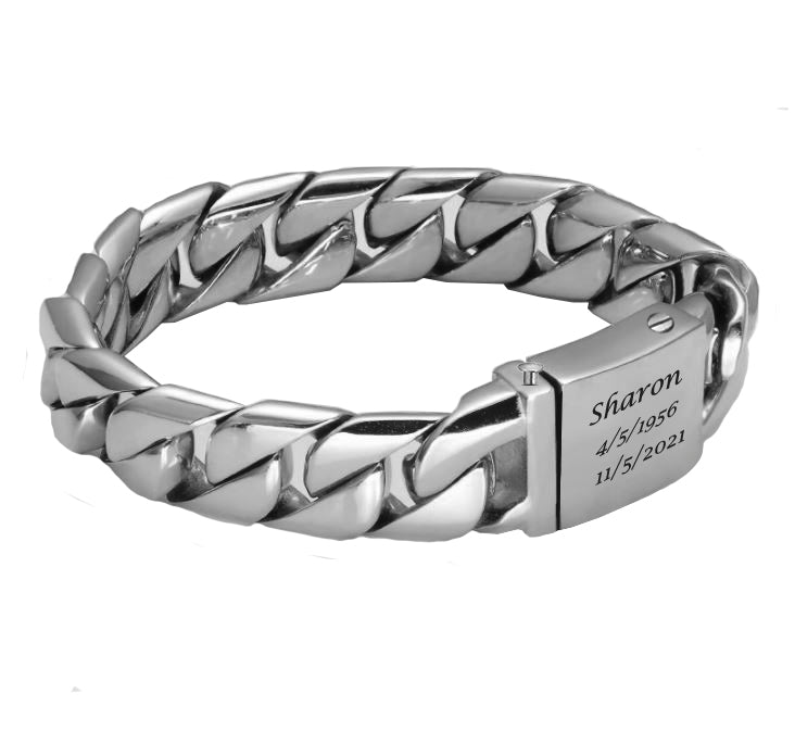 Cuban Link Men's Bracelet Cremation Urn - 7 1/2" 8" or 9" 