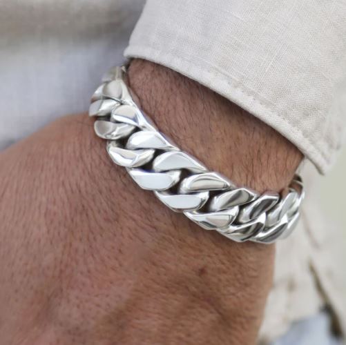 Cuban Link Men's Bracelet Cremation Urn - 7 1/2" 8" or 9" 