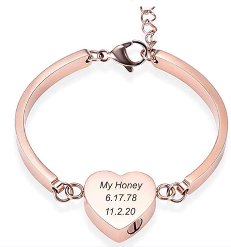 Forever In My Heart ~ Rose Gold Heart Bracelet Urn