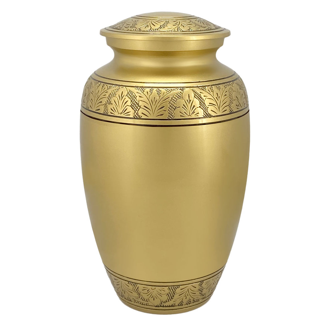 Gold Winged Adult Cremation Urn - Tribute Wreath™ - Pro Diamond Engraving  - Burial Vault Option
