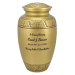 Gold Winged Adult Cremation Urn - Tribute Wreath™ - Pro Diamond Engraving  - Burial Vault Option