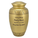Gold Winged Adult Cremation Urn - Tribute Wreath™ - Pro Diamond Engraving  - Burial Vault Option