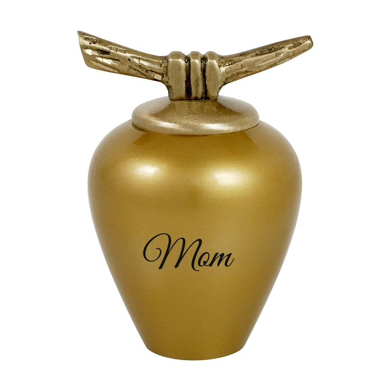 Asian Inspired Brass Cremation Keepsake Urn