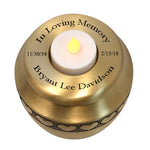 Candle Heart Brass Keepsake Urn