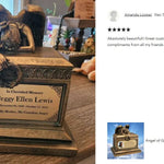 Weeping Angel Photo Adult Cremation Urn - Custom Wings & Plate Engraving - Beautiful Mourning Angel