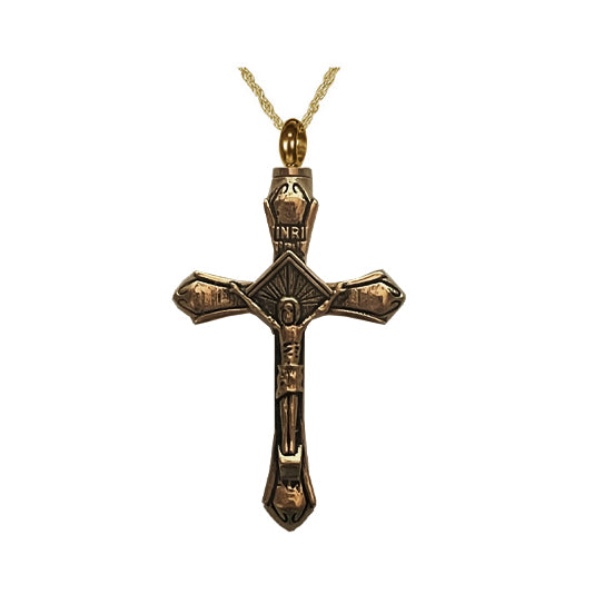 Crucifix Bronze Cremation Urn - Love Charms™ Option