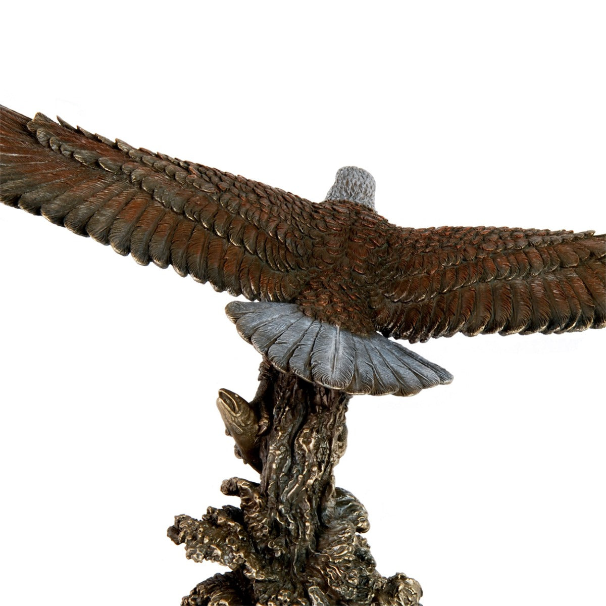 Bald Eagle Catching Fish Art & Wood Cremation Urn