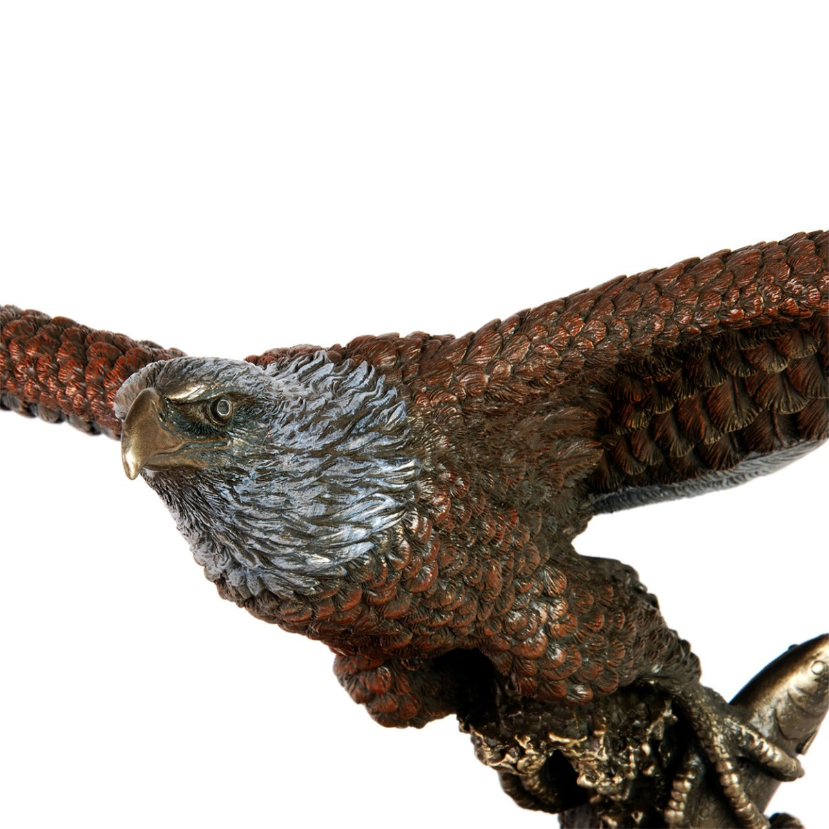Bald Eagle Catching Fish Art & Wood Cremation Urn