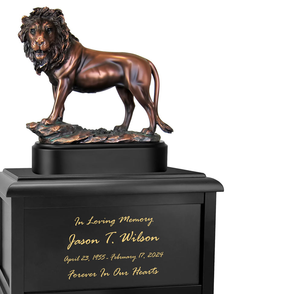 Bronze Lion Keep The Memory® Wood Urn