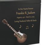 Brown & White Electric Guitar Adult Cremation Urn - Miniature Guitar - Photo Option