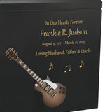 Brown & White Electric Guitar Adult Cremation Urn - Miniature Guitar - Photo Option