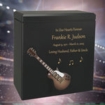 Brown & White Electric Guitar Adult Cremation Urn - Miniature Guitar - Photo Option