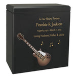 Brown & White Electric Guitar Adult Cremation Urn - Miniature Guitar - Photo Option