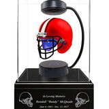 Football Adult or Medium Cremation Urn & Cleveland Browns Hover Helmet Décor - Free Engraving