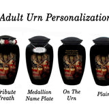 Free Cremation Adult Urn - Shipping Fee Required - Choose Urn Engraving - Tribute Wreath Option 