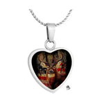 Buck USA Flag Deer Heart Jewelry Urn - Love Charms® Option