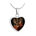Buck USA Flag Deer Heart Jewelry Urn - Love Charms® Option
