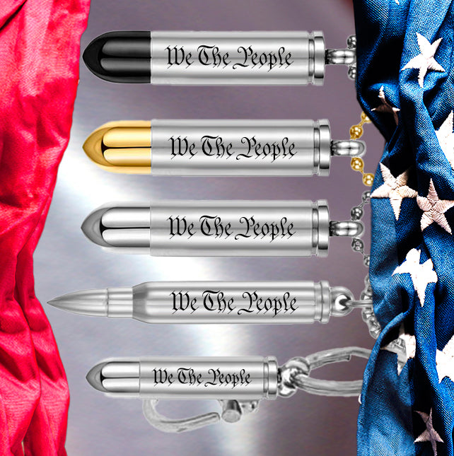 We The People Bullet Urns Pendants or Keychain Engraved Urns - Personalized Cremation Keepsake Bullets