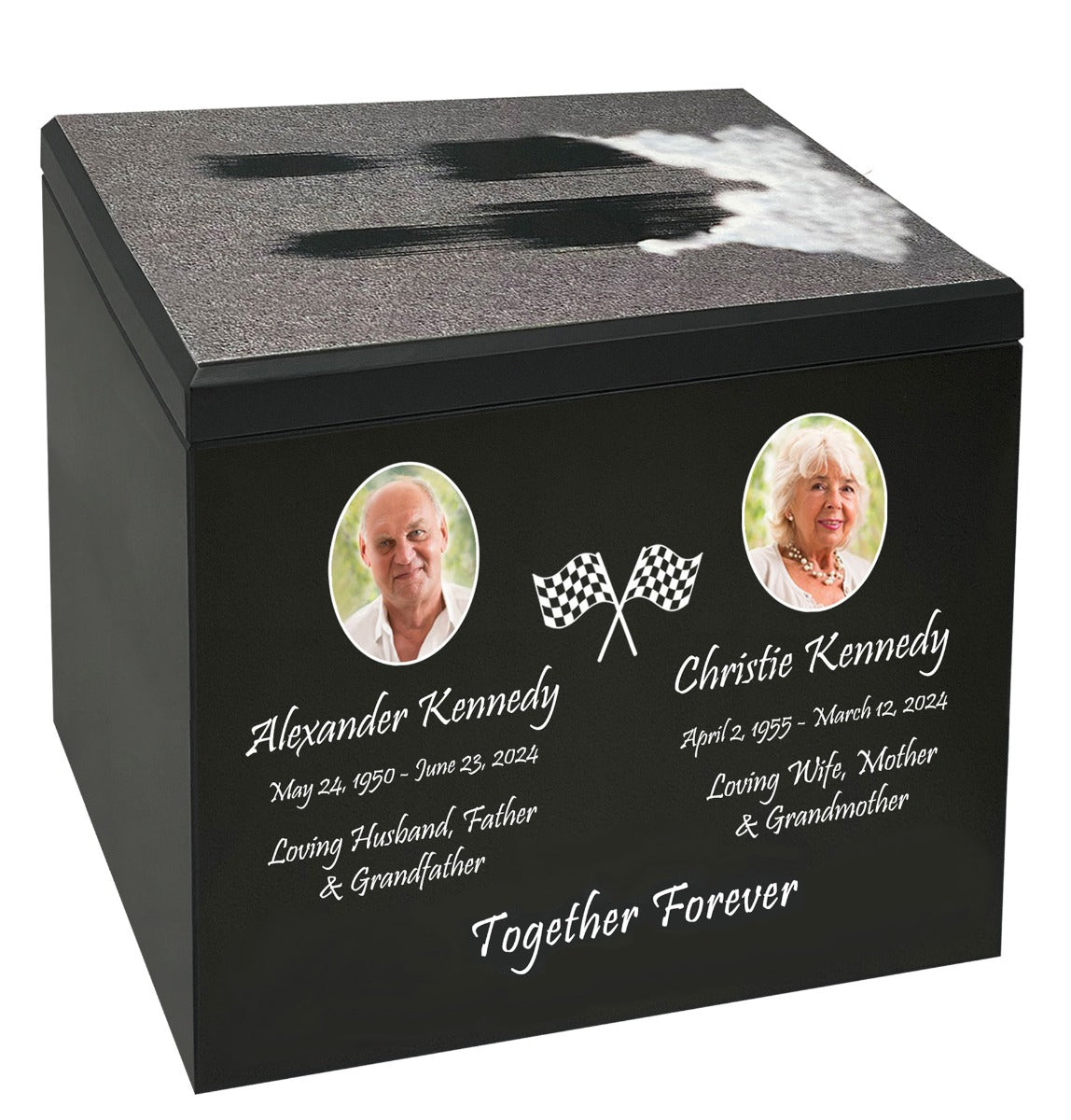 Race Track Companion Cremation Urn & 1962 Chevrolet Impala SS Décor - With Photos