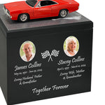 Race Track Companion Cremation Urn & 1969 Dodge Charger R/T Décor - With Photos