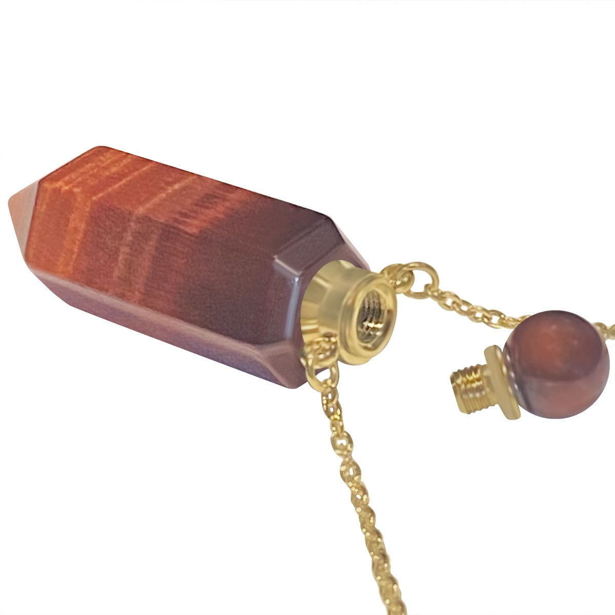 Red Tiger Eye Gemstone Crystal Cremation Jewelry Ash Necklace Urn - Love Charms® Option