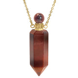 Red Tiger Eye Gemstone Crystal Cremation Jewelry Ash Necklace Urn - Love Charms® Option