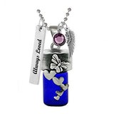 Butterflies & Hearts Cobalt Pendant Urn - Love Charms Option
