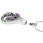 Garden Teardrop Cremation Jewelry Urn - Love Charms Option