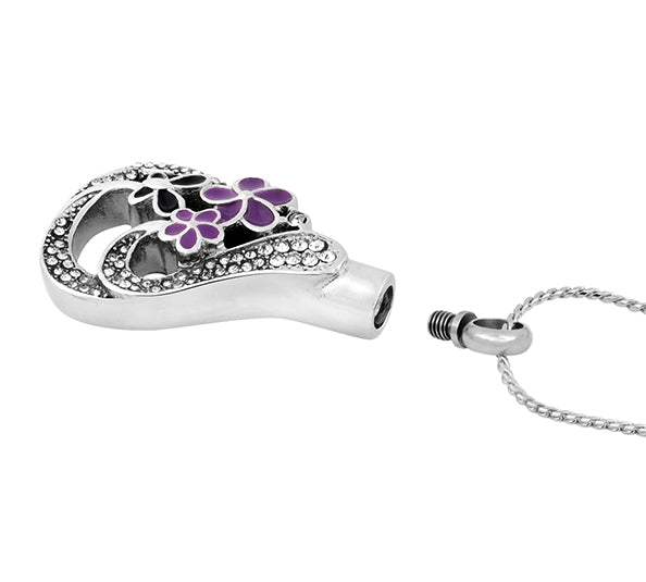 Garden Teardrop Cremation Jewelry Urn - Love Charms Option