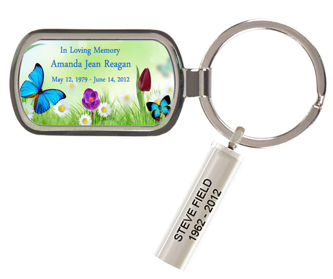Custom Made Butterfly Garden Keychain Keepsake