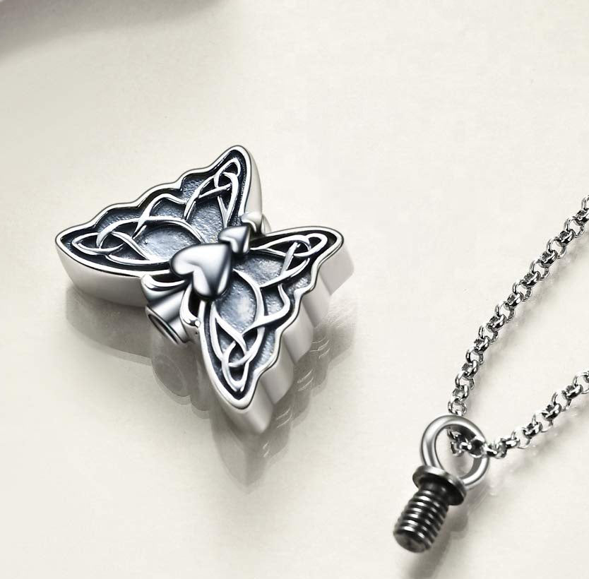 Butterfly Hearts Cremation Jewelry Urn - Love Charms® Option