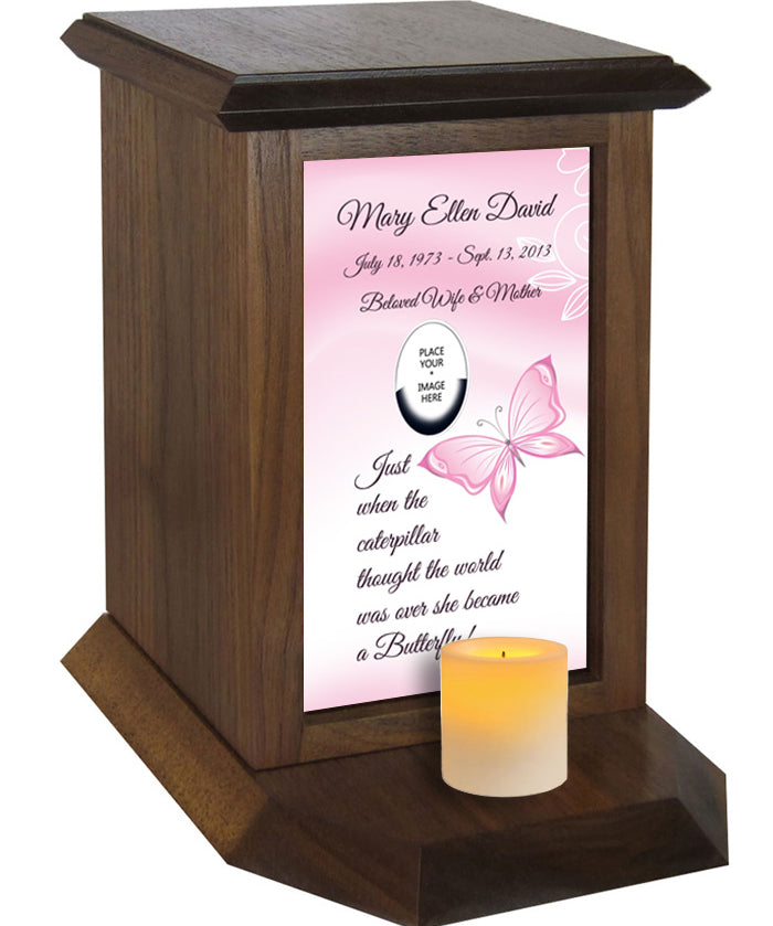 Butterfly Poem with Personalized Picture Urn